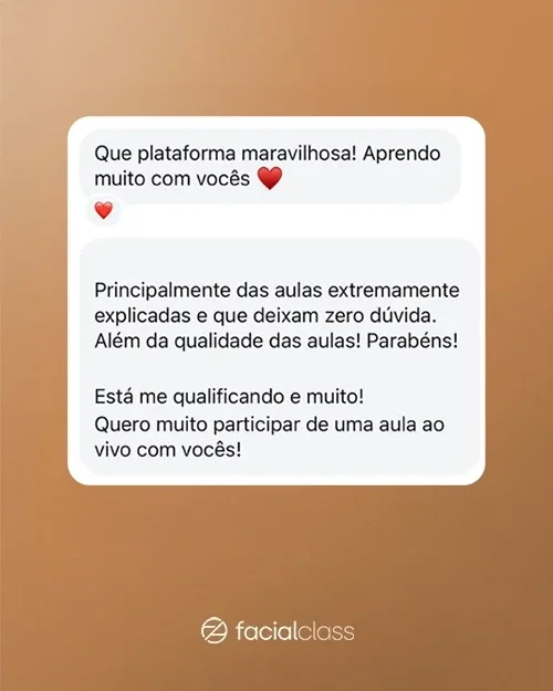 Depoimento de aluna da Facial Academy