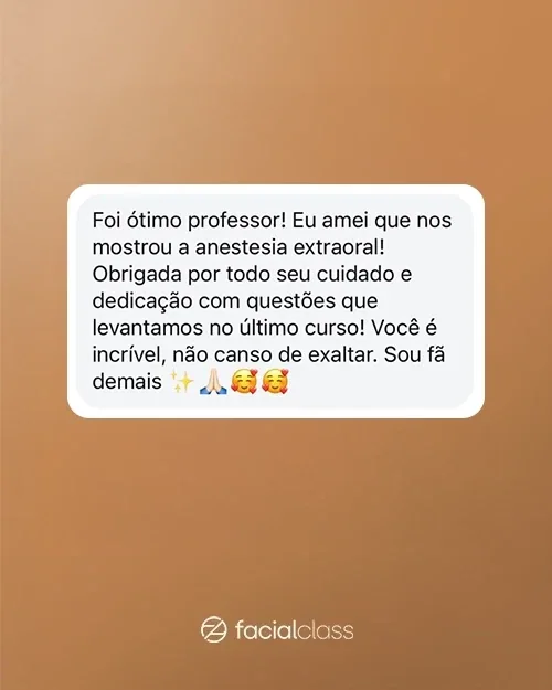 Depoimento de aluna da Facial Academy